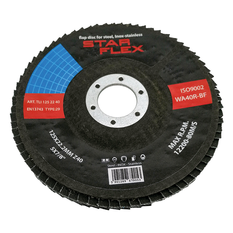 Disc lamelar zirconiu T29 pentru oțel și inox 125 mm granulație 40